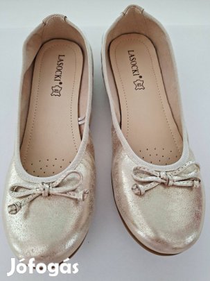 Lasocki, arany színű, valódi bőr 41-es balerina Vadonatúj !