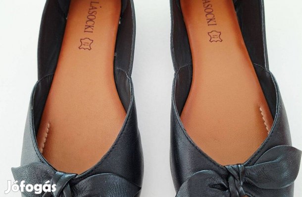 Lasocki, fekete , valódi bőr, 41-es balerina - Vadonatúj !