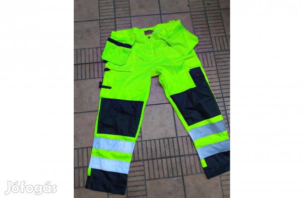Láthatósági munkás lengőzsebes munkásnadrág 2XL új