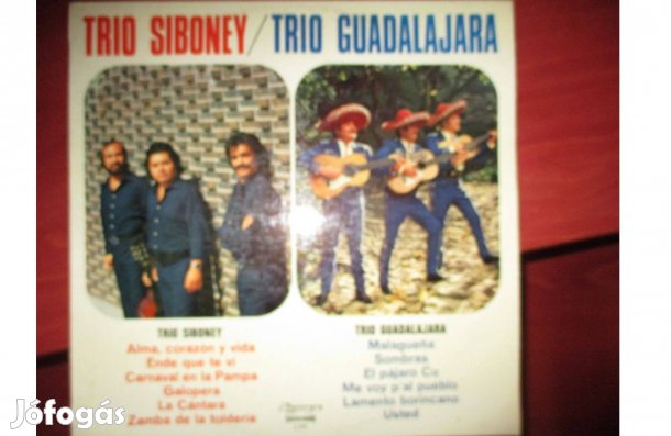 Latin folk zene Trio Siboney/Trio Guadalajara bakelit hanglemez eladó