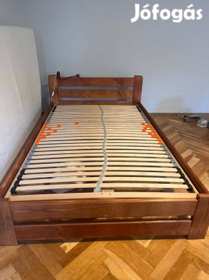 Laura égerfa ágykeret 120 x 200 cm, égerfa + Duplaflex Classic ágyrács