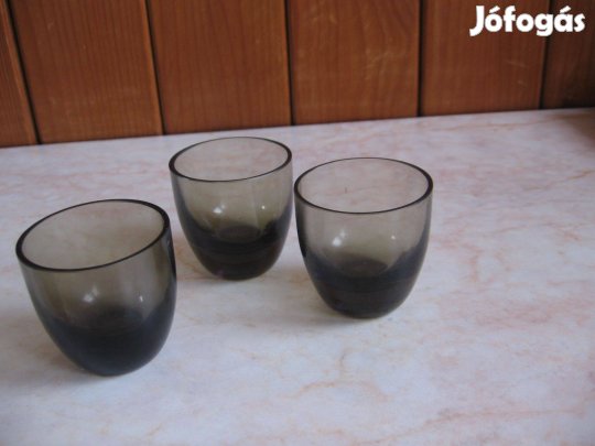 Lauscha röviditalos poharak saját dobozában, új