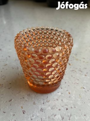 Lazacszínű üveg mécsestartó