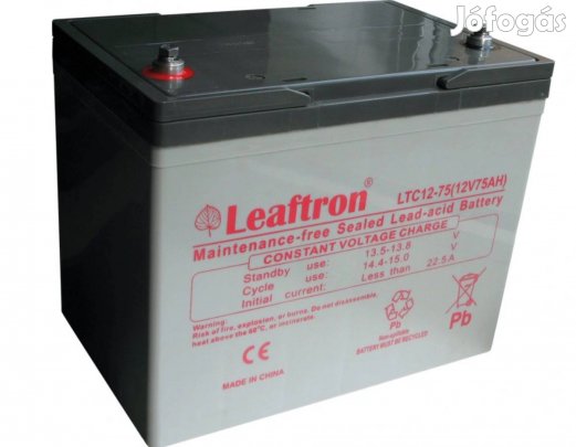 Leaftron 12V 75Ah Ciklkus Zselés Akkumulátor LTC12-75