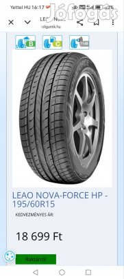 Leao Nova Force 195/60 R15 új Nyárigumi