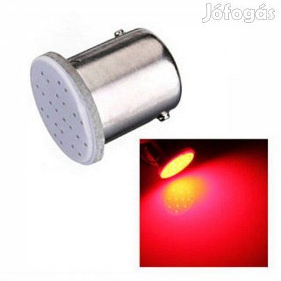 Ledes BA15s COB LED x12 Chip Piros Autó Lámpa 12V (_)