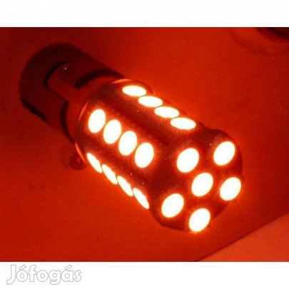 Ledes BA15s Izzó Piros 30x SMD LED Autó Lámpa 12V (_)
