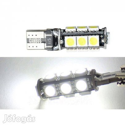 Ledes T10 Izzó 13 SMD LED ( 5050 ) Autó 12V Canbus (_)