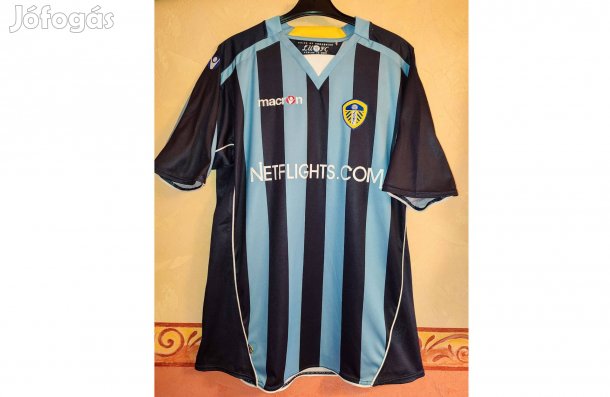 Leeds United eredeti Macron kék fekete 2008-2009 mez (2XL)