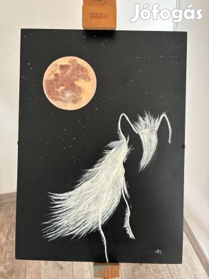 Legelésző ló a holdfényben