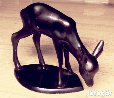 Legelésző őzike galvanizált ón plasztika