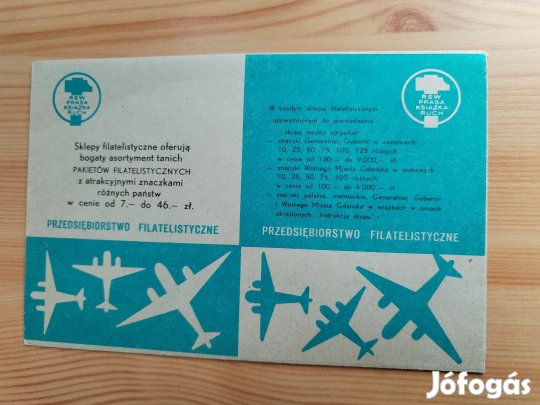 Légiposta boríték régi Lengyel bélyeggyűjtő pecséttel szép db