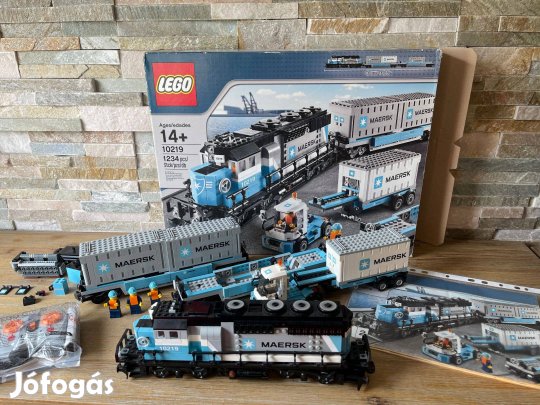 Lego 10219 Maersk vonat vasut Maersk szett Lego vasuti vonat szett