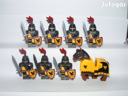 Lego Castle Lovag figurák Sólyom Lovag katonák sereg 7db katona + ló