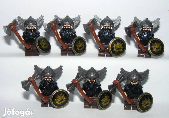 Lego Castle figurák Gyűrűk Ura Hobbit Törp katonák 7db Új