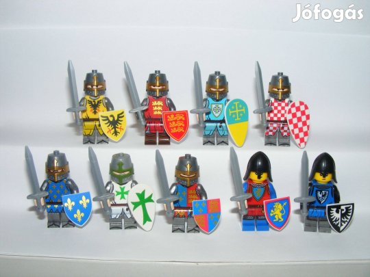 Lego Castle figurák Lancaster Lazarus Black Hawk Crusader lovag katona