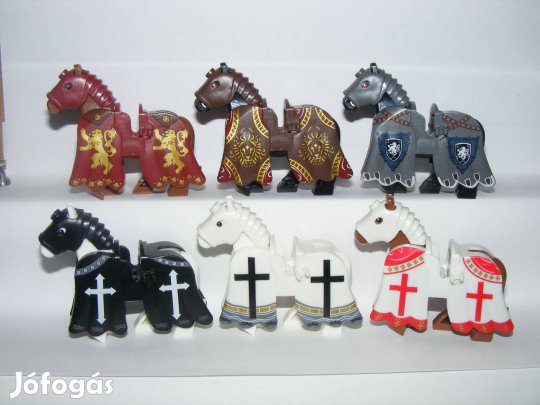 Lego Castle figurák Oroszlános Crusader keresztes lóterítős harci ló 6