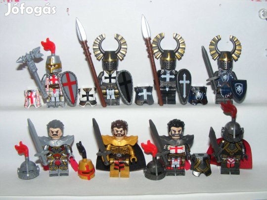 Lego Castle figurák Páncélos keresztes templomos lovag katona 8db Új