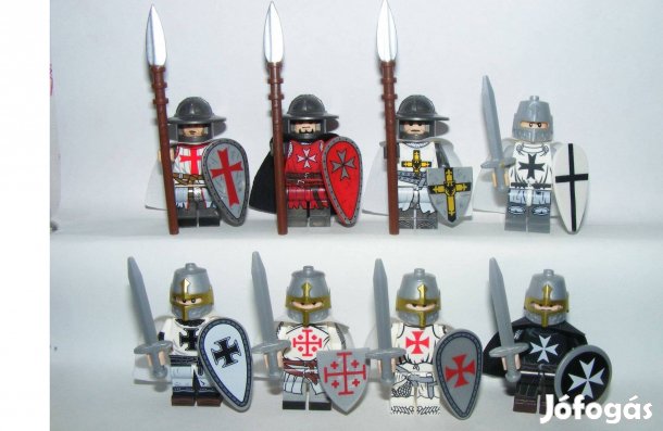Lego Castle figurák keresztes Kereszteslovag Teuton lovag katonák 8db