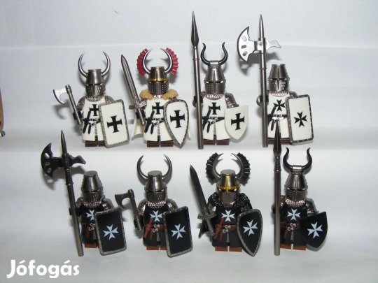 Lego Castle figurák kereszteslovag keresztes Teuton Lovag katona 8db Ú