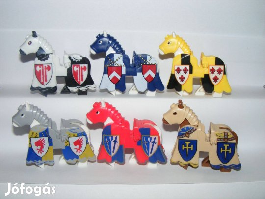 Lego Castle középkori angol katonák Rózsák háborúja 6db lóterítős ló
