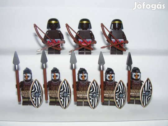 Lego Castle ókori Egyiptomi katonák 8db Núbiai katona figura katonák