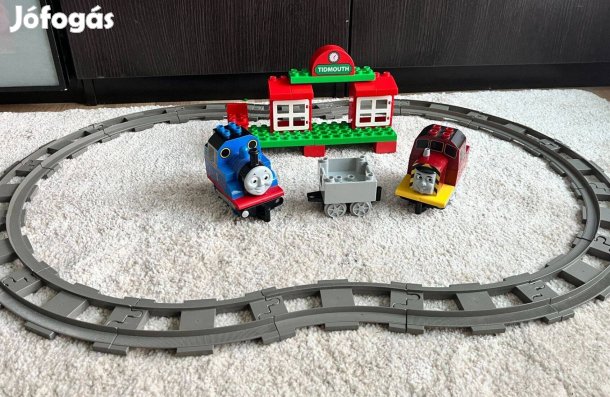 Lego Duplo Thomas a gőzmozdony + Salty + sínpálya állomással