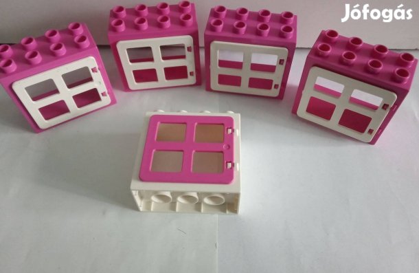 Lego Duplo ablak, rózsaszín / fehér