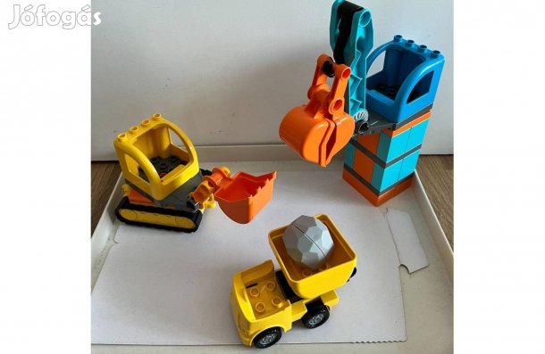 Lego Duplo építkezés - daru, lánctalpas, billencs