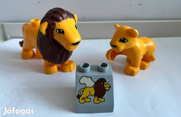 Lego Duplo oroszlán + kölyök + tábla