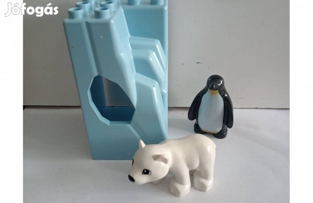 Lego Duplo sarkvidéki állatok: Pingvin + jegesmedve + szikla