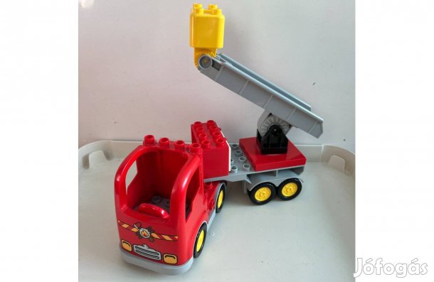 Lego Duplo tűzoltó autó, kosaras, létrás