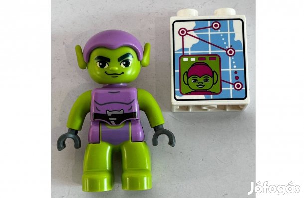 Lego Dupo zöld manó figura + képes kocka