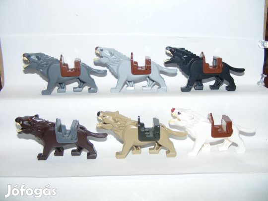 Lego Gyűrűk Ura Hobbit figurák 6db Ork ló Warg farkas figura + nyereg