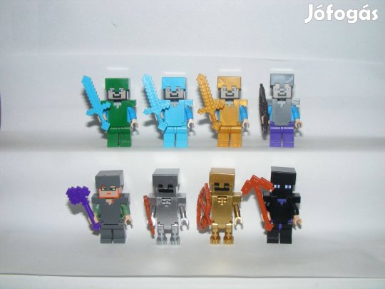 Lego Minecraft figurák Arany Ezüst Gyémánt Steve Enderman figura Új