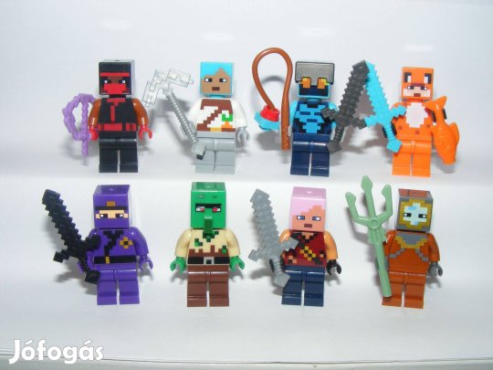 Lego Minecraft figurák Búvár Róka Ninja Zombi Falusi Nether Adventurer