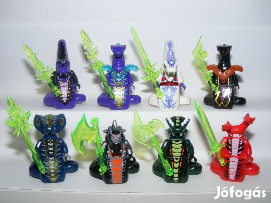 Lego Ninjago figurák Kígyó Szerpent figura Fangdam Spitta kígyók 8db Ú