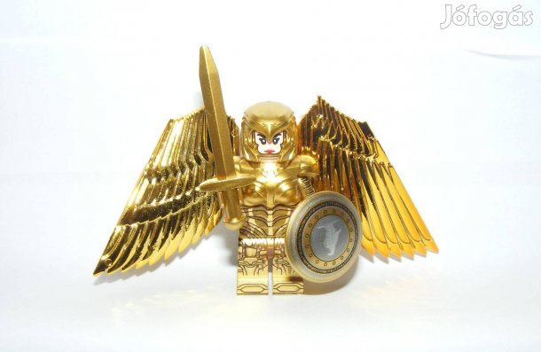 Lego Szuperhős figurák Arany Króm Csodanő figura Szárnyas Harci verzió