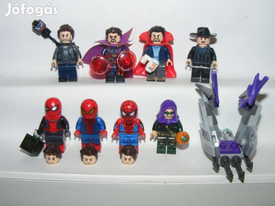 Lego Szuperhős figurák Pókember Green Goblin Dr. Strange 8db Marvel