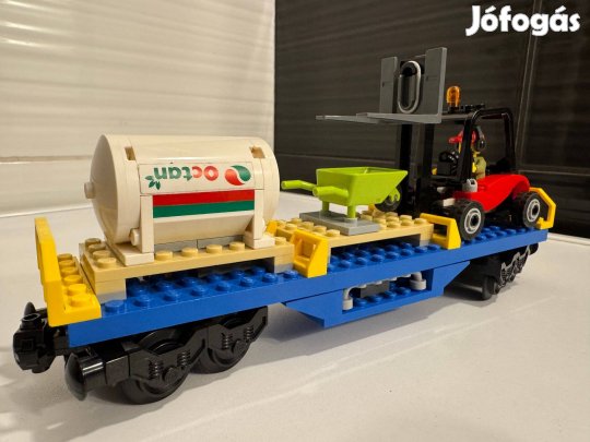 Lego vonat vasut szallito vagon Lego vasuti targoncaszallito vagon