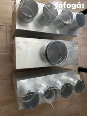 Légtechnikai idomok , elosztók, toldók stb. 125-150mm 80 mm cső