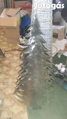 Lemez karácsonyfa dísz ledes fénnyel