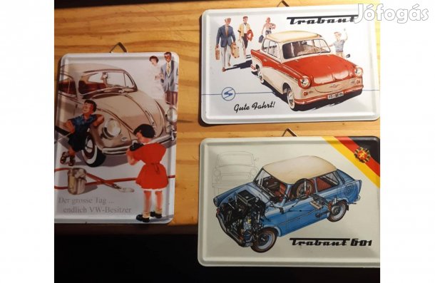 Lemez képeslap, falikép - VW bogár Trabant 500 601 beatle kafer