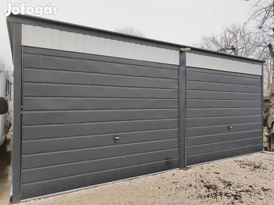 Lemezgarázs Mobilgarázs 6x7m Elektromos billenő kapuval Napelemmel