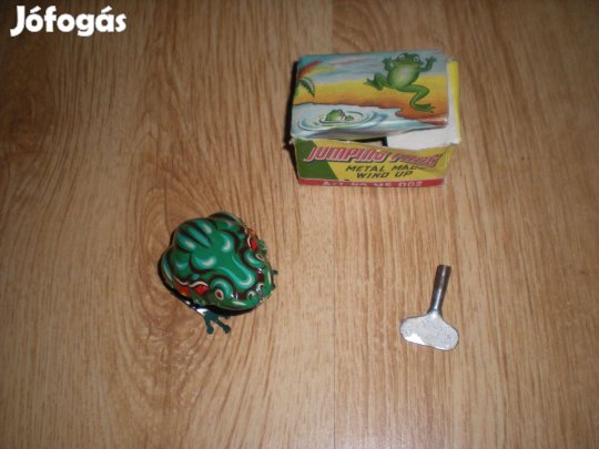 Lemezjáték lemez játék felhúzós béka működőképes dobozában 2