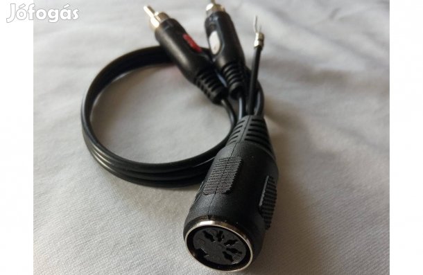 Lemezjátszó kábel adapter Tuchel aljzat RCA dugó csatlakozó földkábel