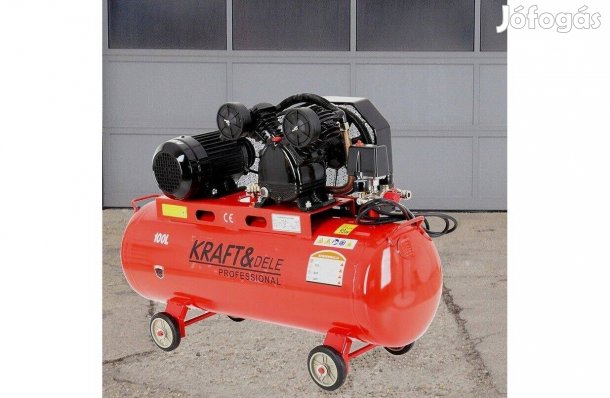 Lengyel 100 literes kettő "V" hengeres olajkenésű kompresszor !