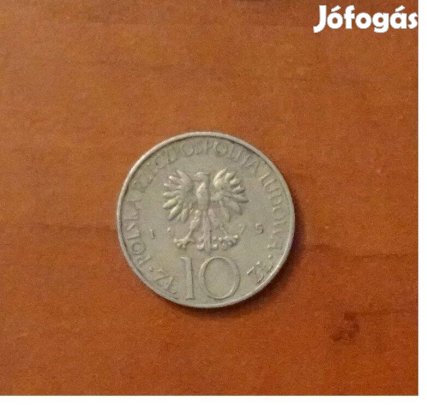 Lengyel 10 zlotyi érme 1975