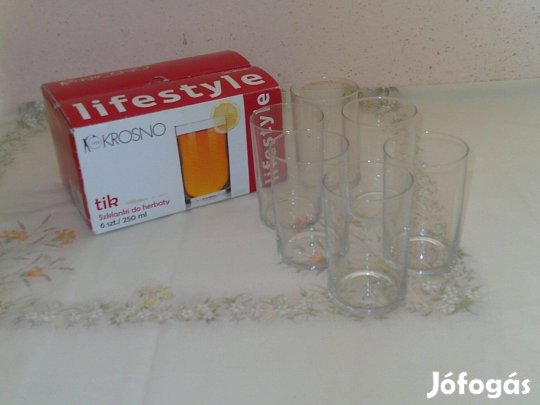 Lengyel hőálló teás pohár eredeti dobozában ( 6 db. )