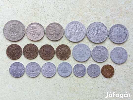 Lengyelország 20 db Különböző Érme Groszy és Zloty 1949-2007